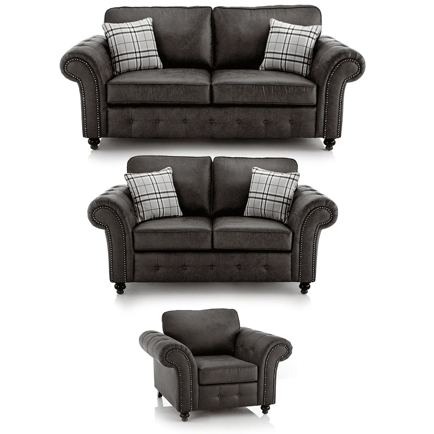 Oakland Leather 3 Piece Sofa Suite