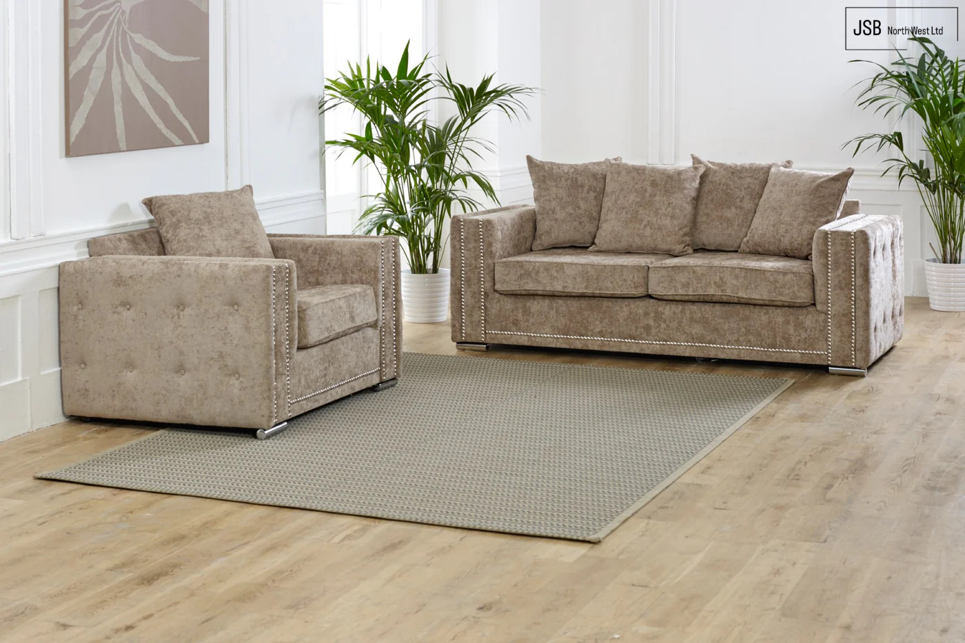 Nebraska 3+1 Sofa Scatter Back Alaska Mink