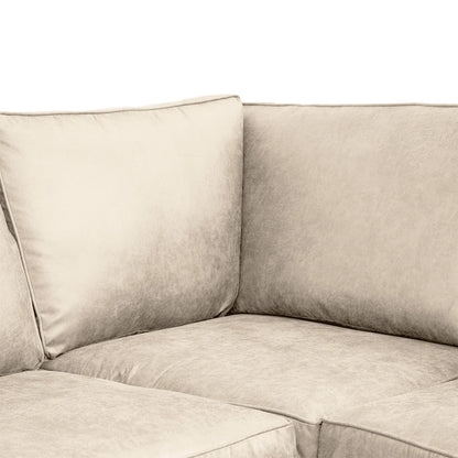 Oakland Corner 4 Seater Sofa Marble Leather