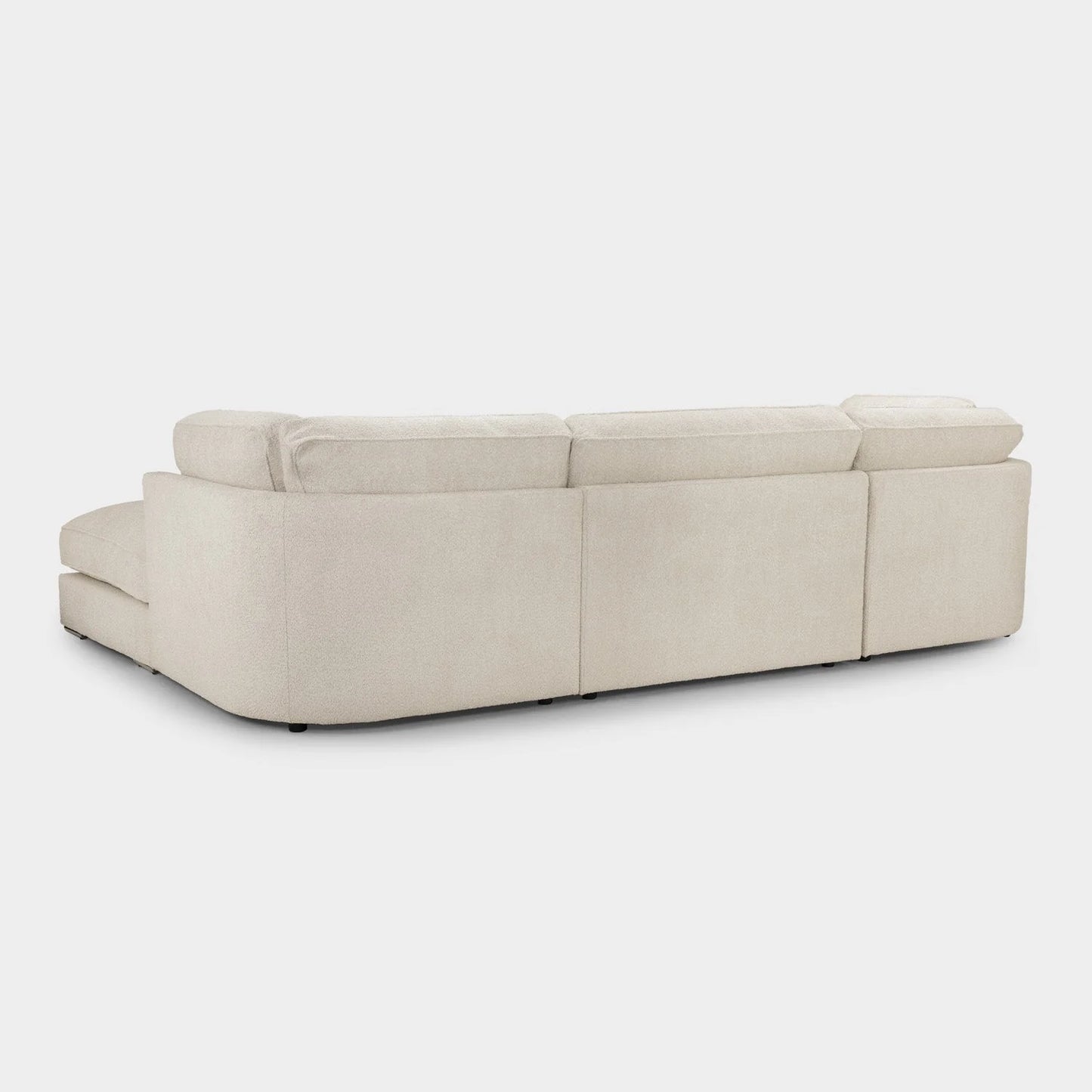 Cloud U-Shape Full Back Teddy Cream Boucle Fabric Sofa