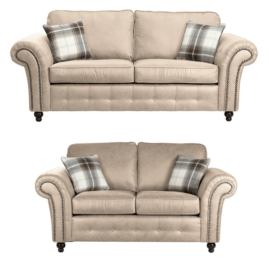 Oakland Leather 3+2 Sofa Suite (Marble)