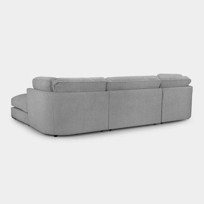 Cloud U-Shape Full Back Teddy Grey Boucle Fabric Sofa