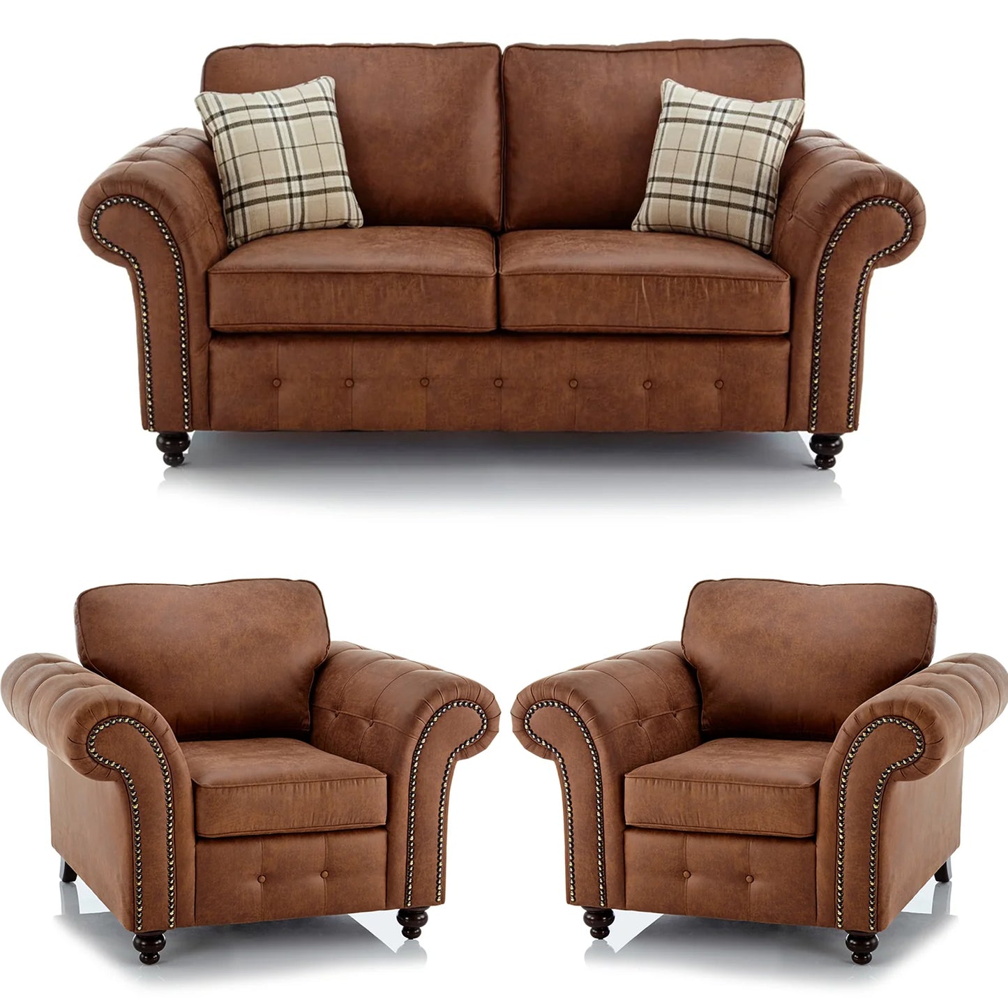 Oakland Leather 2+1+1 Sofa Suite