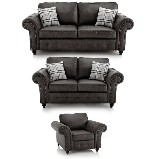 Oakland Leather 3 Piece Sofa Suite