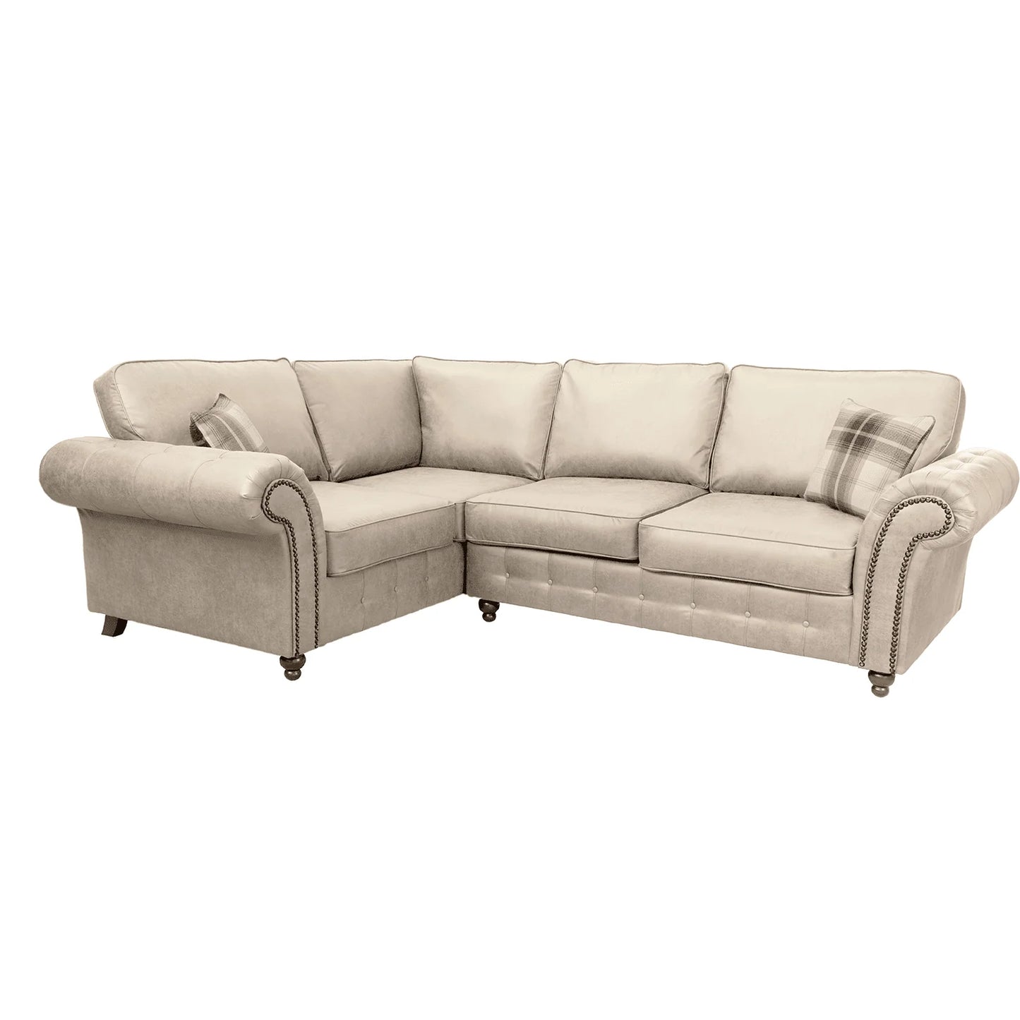 Oakland Corner 4 Seater Sofa Marble Leather