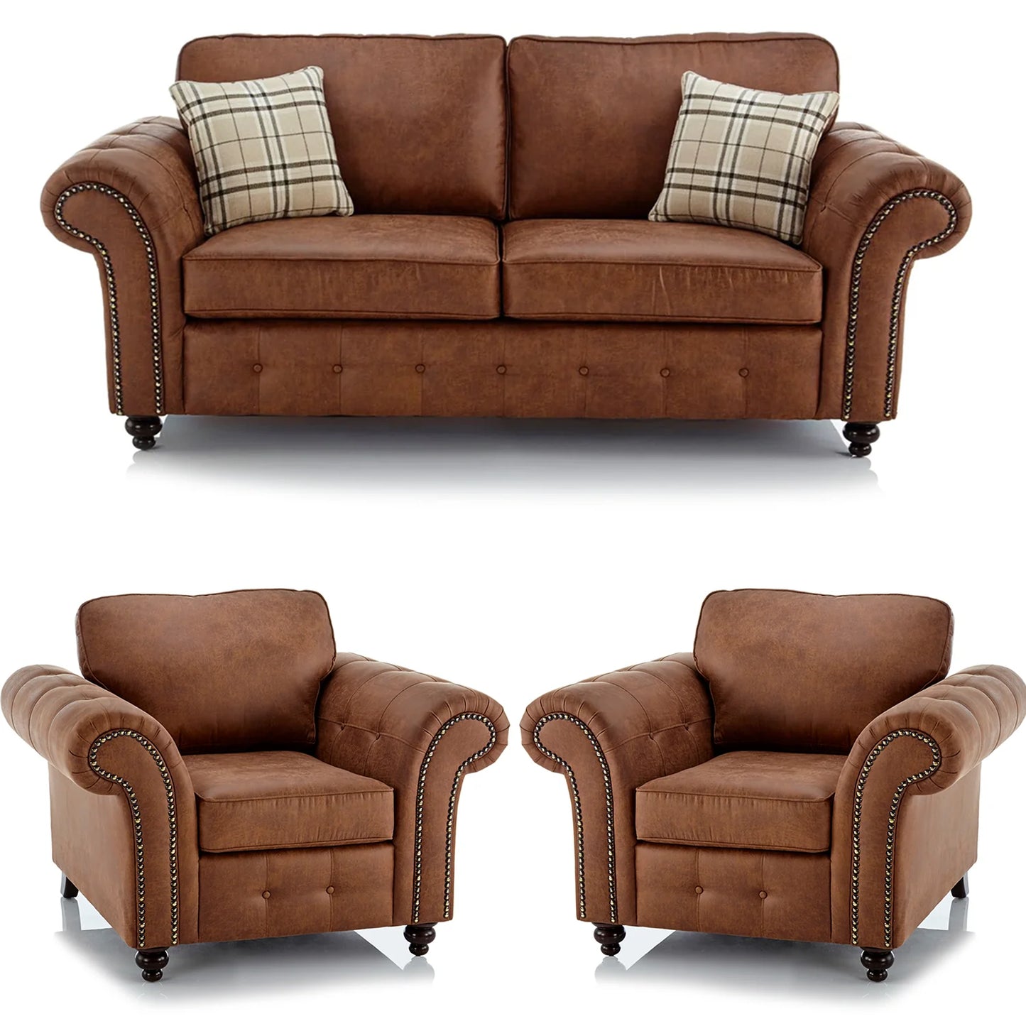 Oakland Leather 3+1+1 Sofa Suite