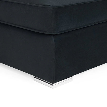 Murph U-Shape Full Back Black Plush Fabric Sofa