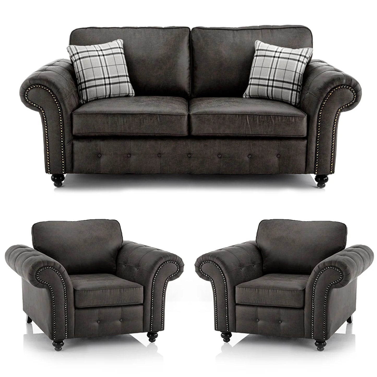 Oakland Leather 3+1+1 Sofa Suite