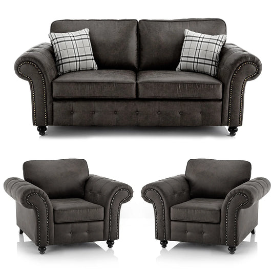 Oakland Leather 3+1+1 Sofa Suite