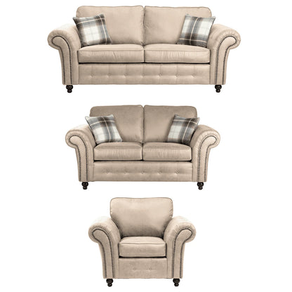 Oakland Leather 3 Piece Sofa Suite (Marble)