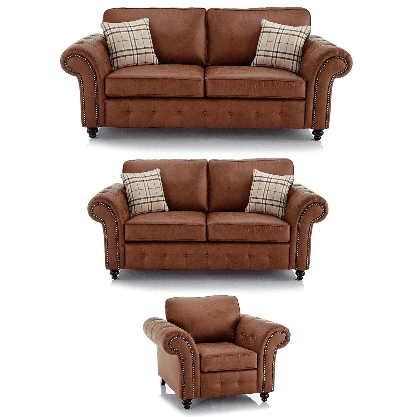 Oakland Leather 3 Piece Sofa Suite