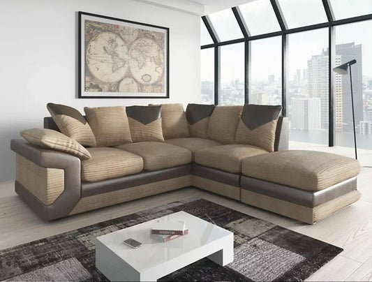 Dino L-Shape Scatter Back Mixed Fabric Sofa