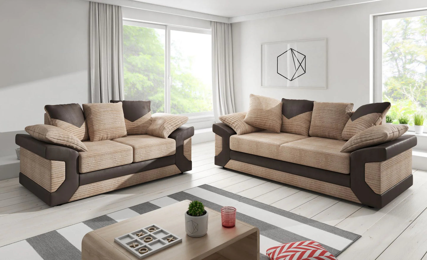 Dino 3+2 Scatter Back Mixed Fabric Sofa Suite