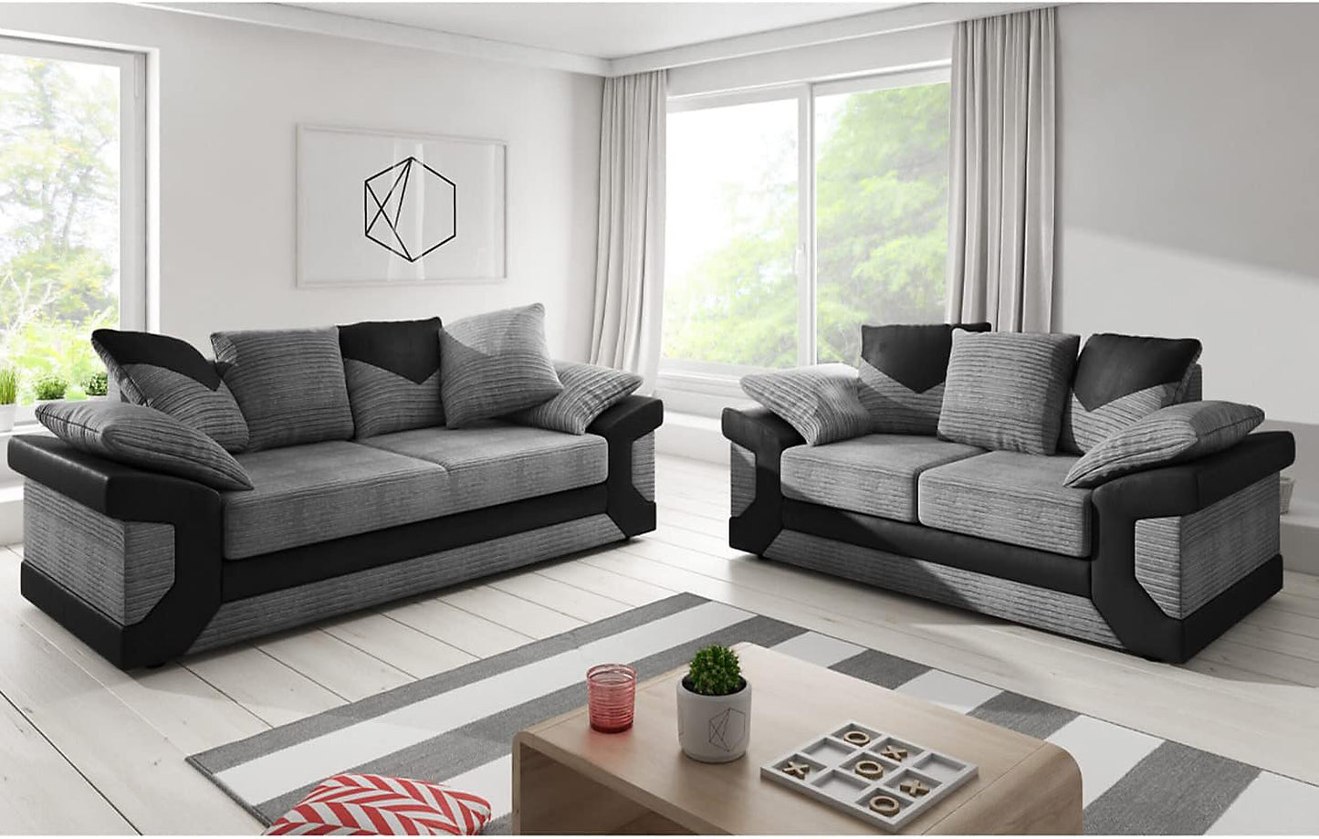 Dino 3+2 Scatter Back Mixed Fabric Sofa Suite