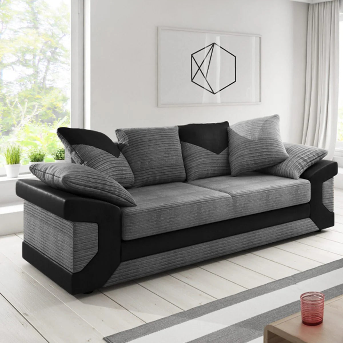 Dino 3 Seater Scatter Back Mixed Fabric Sofa