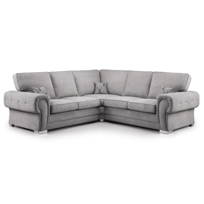 Verona Chesterfield 5 Seater Fabric Corner Full Back Sofa