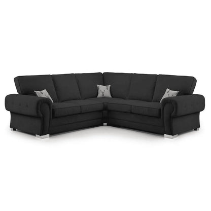 Verona Chesterfield 5 Seater Fabric Corner Full Back Sofa