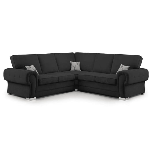 Verona Chesterfield 5 Seater Fabric Corner Full Back Sofa