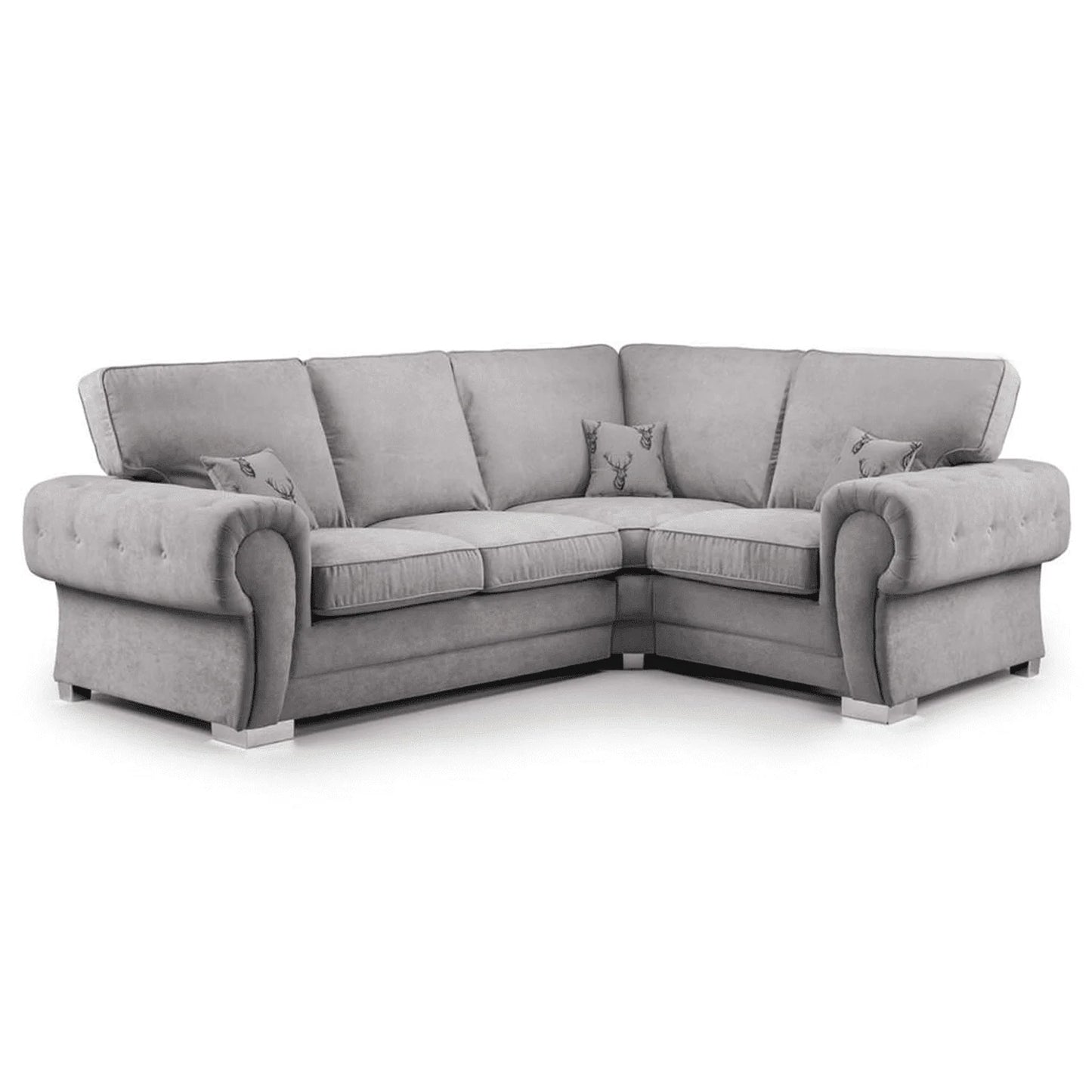 Verona Chesterfield 4 Seater Fabric Corner Full Back Sofa