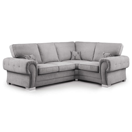 Verona Chesterfield 4 Seater Fabric Corner Full Back Sofa
