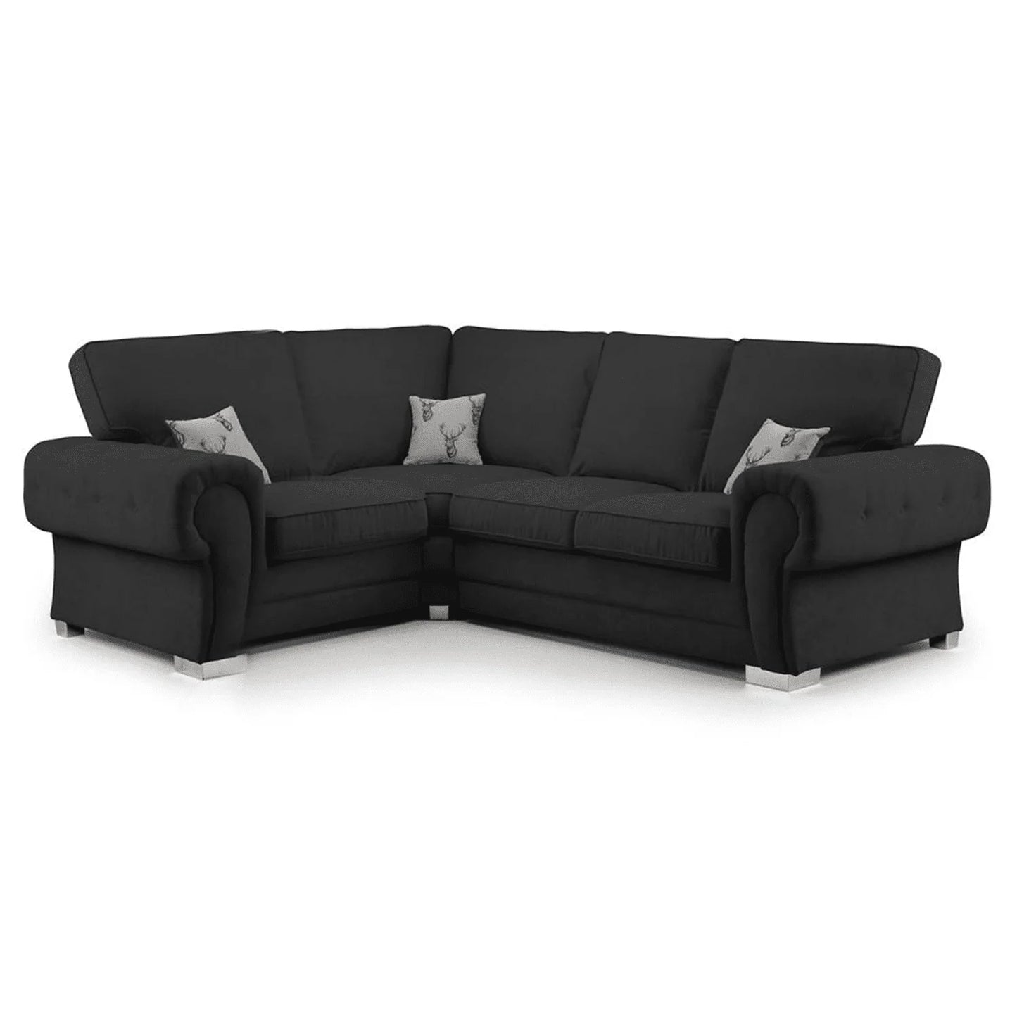 Verona Chesterfield 4 Seater Fabric Corner Full Back Sofa