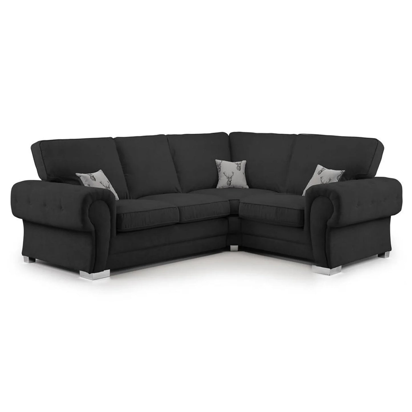 Verona Chesterfield 4 Seater Fabric Corner Full Back Sofa