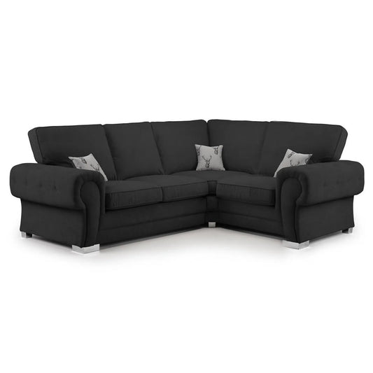 Verona Chesterfield 4 Seater Fabric Corner Full Back Sofa