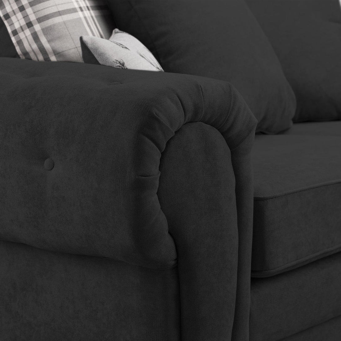 Verona Chesterfield 5 Seater Fabric Corner Full Back Sofa