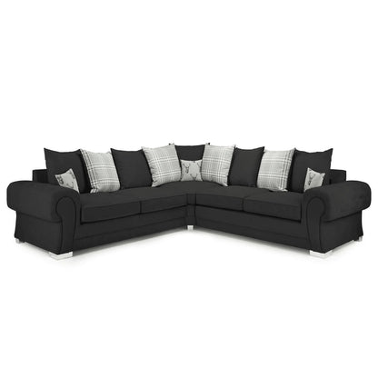 Verona Chesterfield 5 Seater Fabric Corner Scatter Back Sofa