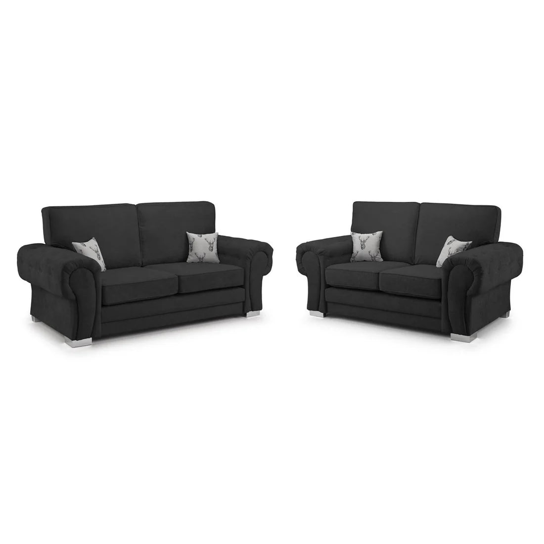 Verona Chesterfield 3+2 Fabric Full Back Sofa Suite