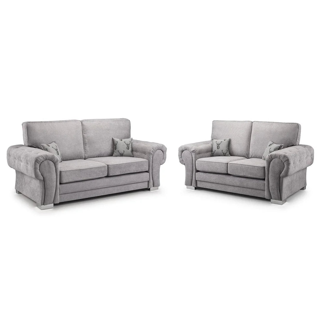 Verona Chesterfield 3+2 Fabric Full Back Sofa Suite