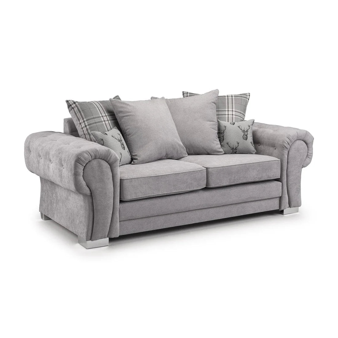 Verona Chesterfield 3 Seater Fabric Scatter Back Sofa