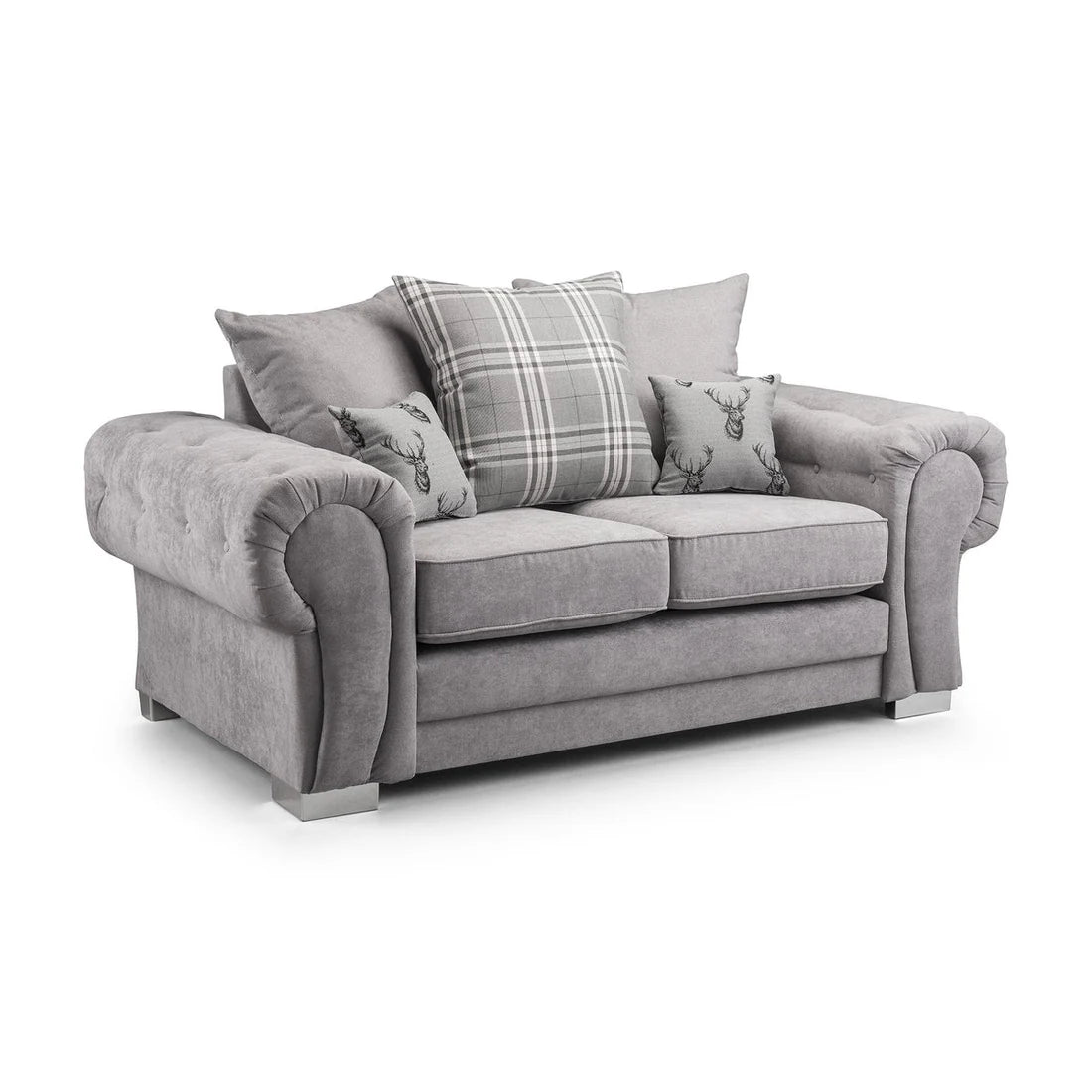 Verona Chesterfield 2 Seater Fabric Scatter Back Sofa