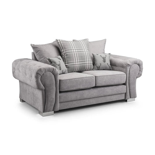 Verona Chesterfield 2 Seater Fabric Scatter Back Sofa