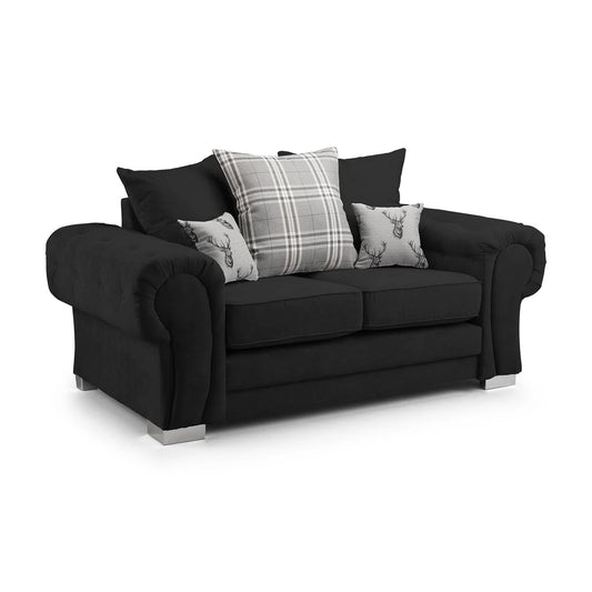 Verona Chesterfield 2 Seater Fabric Scatter Back Sofa