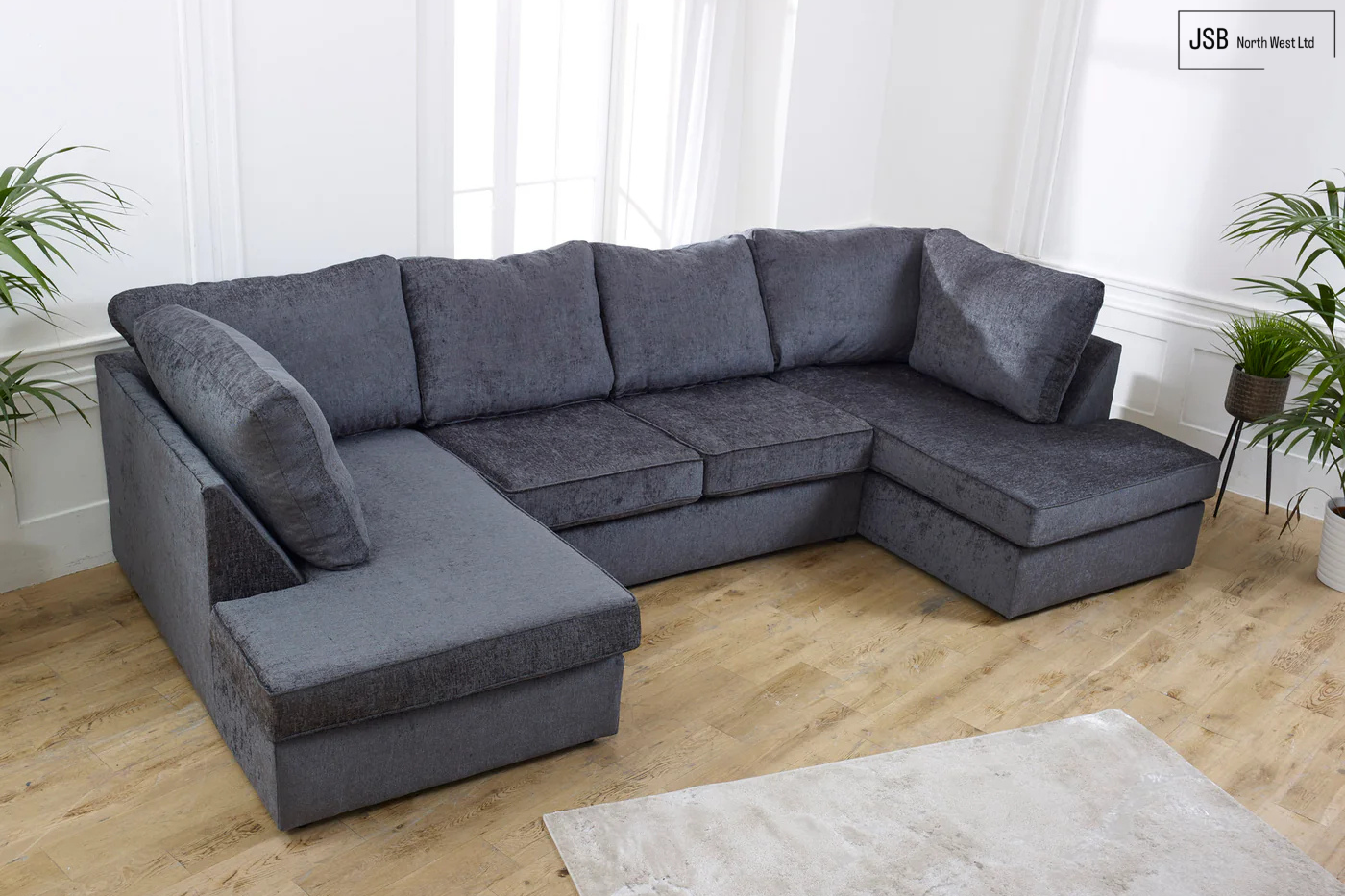 Meridian Fabric Full Back U-Shaped Sofa